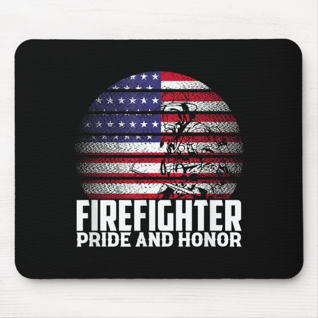 Pride And Honor Fireman Gift Proud Firefighter Quo Mousepad (Vorne)