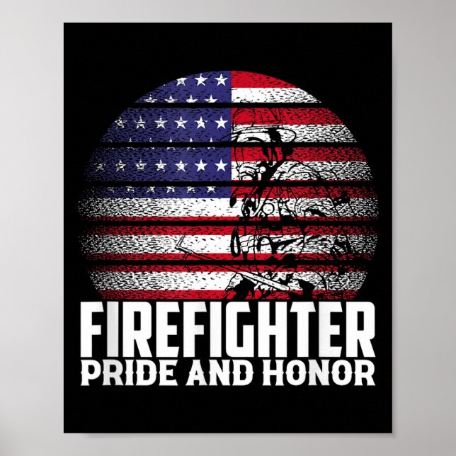 Pride And Honor Fireman Gift Proud Firefighter Quo Poster (Vorne)