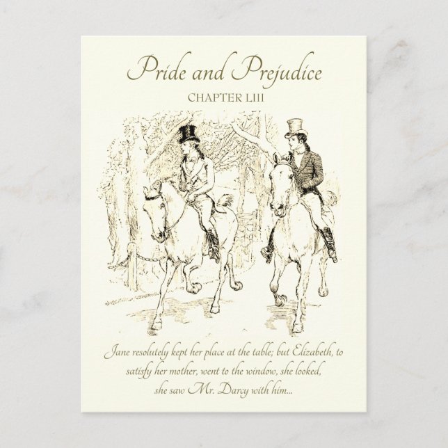 Pride and Prejudice Darcy Bingley Ride Pferde Postkarte (Vorderseite)