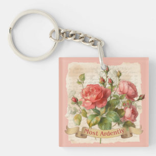 Pride and Prejudice Mr Darcy quote, Most Ardently Schlüsselanhänger