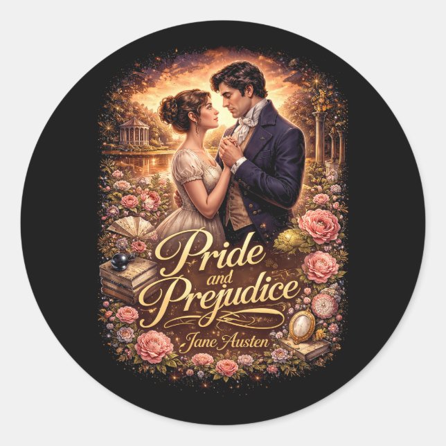 Pride and Prejudice Runder Aufkleber (Vorderseite)