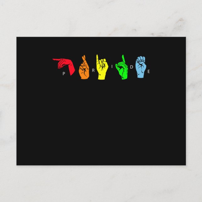 Pride ASL LGBTQ Sign Language Postkarte (Vorderseite)