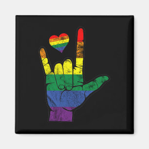 Pride asl Sign Languages LGBt Deaf Awareness Month Magnet