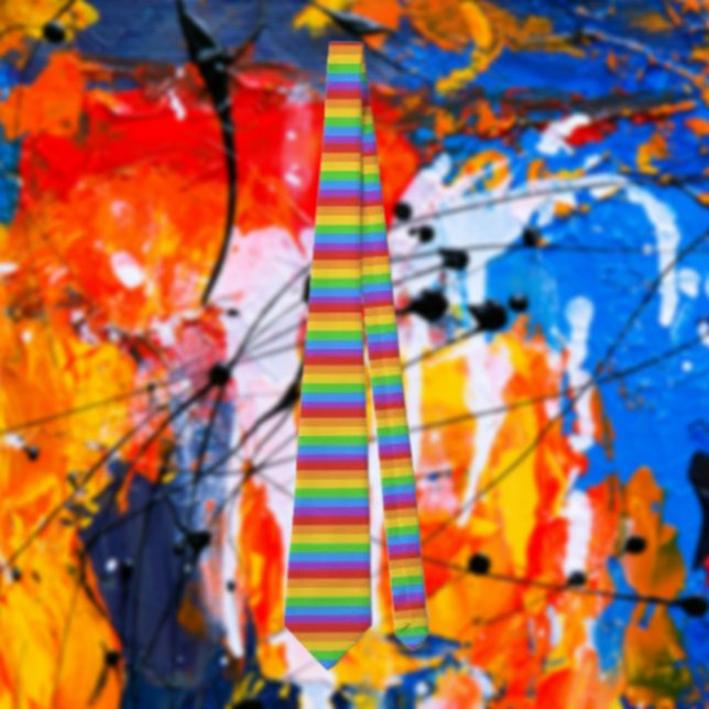 Pride Bands: Horizontaler Regenbogen Krawatte (Von Creator hochgeladen)