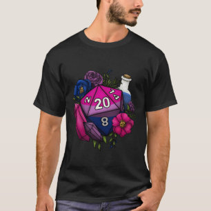Pride Bisexual D20 Tabletop RPG Gaming Dice Sticke T-Shirt