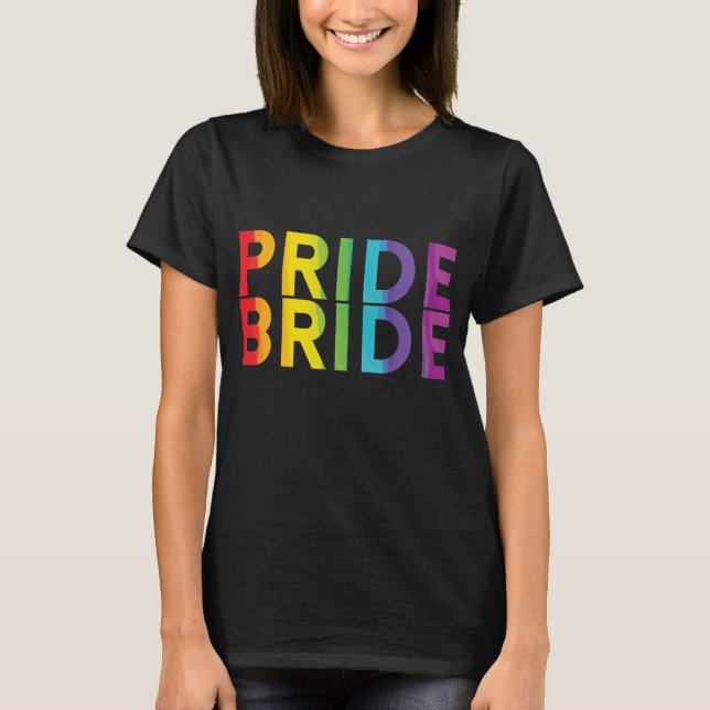 Pride Bride Lesbian LGBTQ Shirt Junggeselinnen-Abs (Vorderseite)