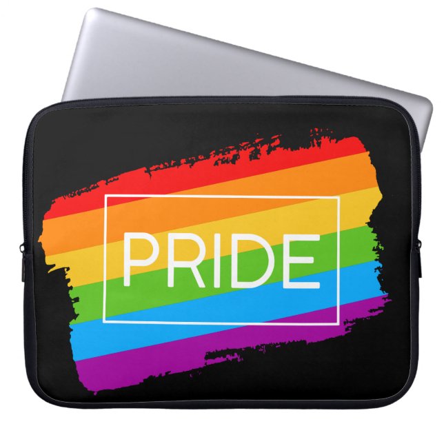Pride Brushhub Rainbow Laptopschutzhülle (Vorderseite)