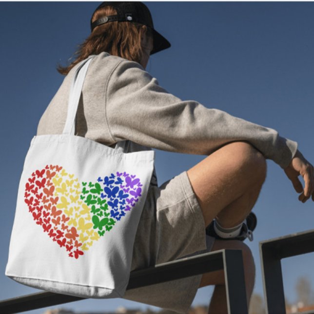 Pride Butterfly Herd - LGBTQ+ Flaggenfarben Tragetasche (Von Creator hochgeladen)