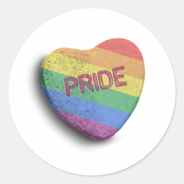 PRIDE CANDY -.png Runder Aufkleber (Vorderseite)