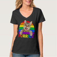 Pride Cat Purride Gay Lgbtq Rainbow Retro Style