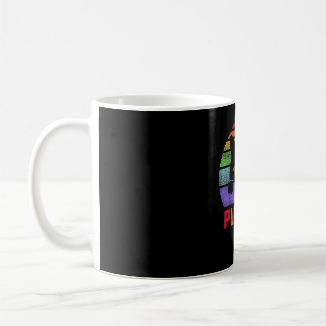 Pride Cat Purride Gay LGBTQ Regenbogenflagge Retro Kaffeetasse (Links)