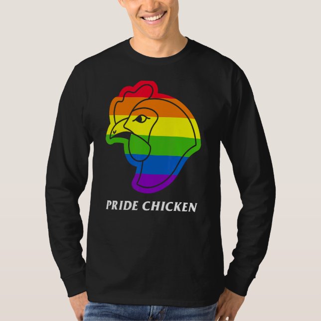 Pride Chicken Lgbt Pun Fried Rainbow Flag Buffalo T-Shirt (Vorderseite)