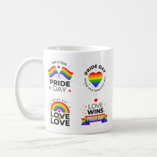 Pride Day Rainbow Heart Kaffeetasse