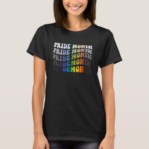 Pride Demon LGBTQ Gay Retro Pride Month Transgende T-Shirt
