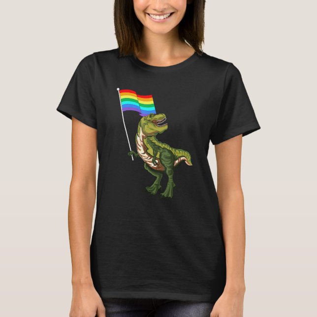 Pride Dinosaur Lgbt Gay Lesbian Transgender Trans T-Shirt (Vorderseite)