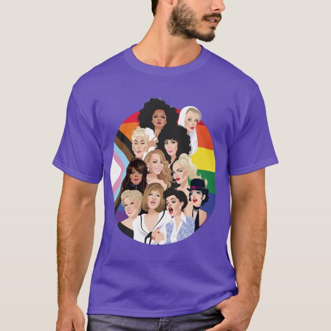 Pride Divas Edition Retro T-Shirt (Vorderseite)