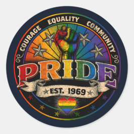 Pride Est. 1969 Runder Aufkleber