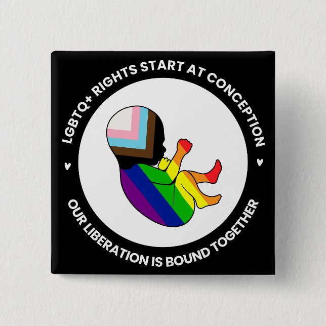 Pride Fetus Button (Quadrat) (Vorderseite)