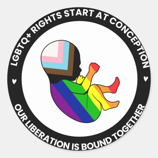 Pride Fetus Stickers (rund) (Vorderseite)