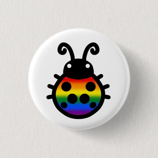 Pride Flag Ladybug Pin Badge Button (Vorderseite)