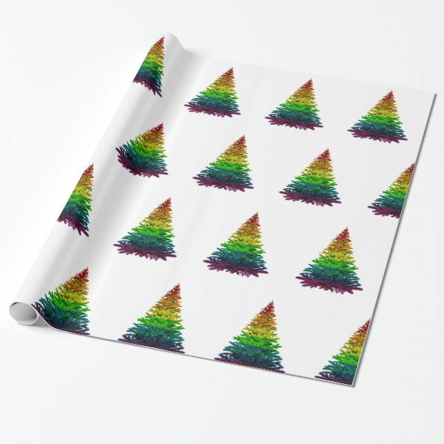 Pride Flag Weihnachtsbaummuster Geschenkpapier (Ungerollt)