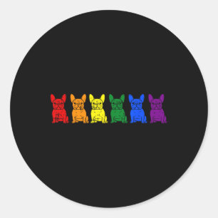 Pride Gay Pride Lgbt-q Ally Dog Puppy Lover Runder Aufkleber