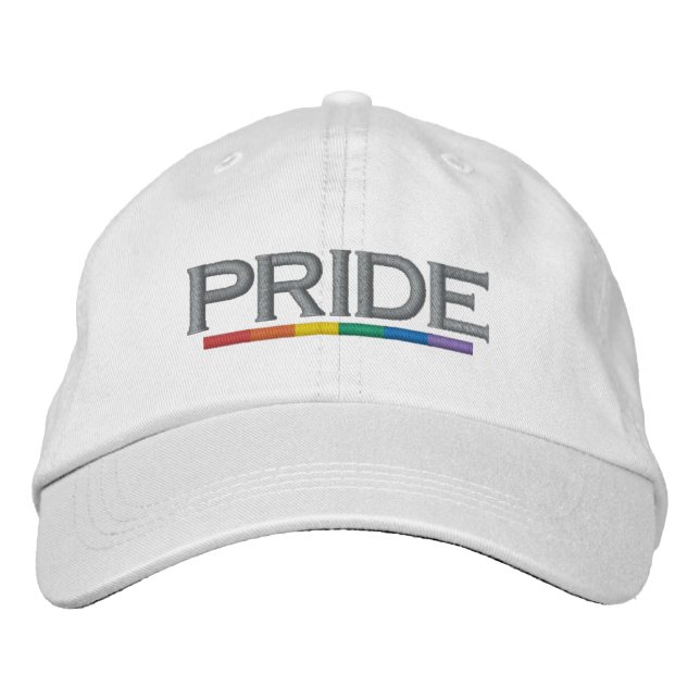 PRIDE Gay Pride Regenbogenflagge Cool und modern Bestickte Baseballkappe (Vorderseite)