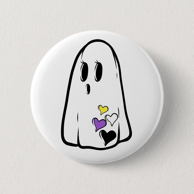 Pride Ghost, nicht binär Button (Vorderseite)