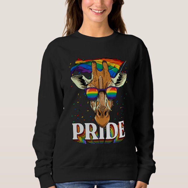 Pride Giraffe LGBTQ Rainbow Flag Pride Month Anima Sweatshirt (Vorderseite)