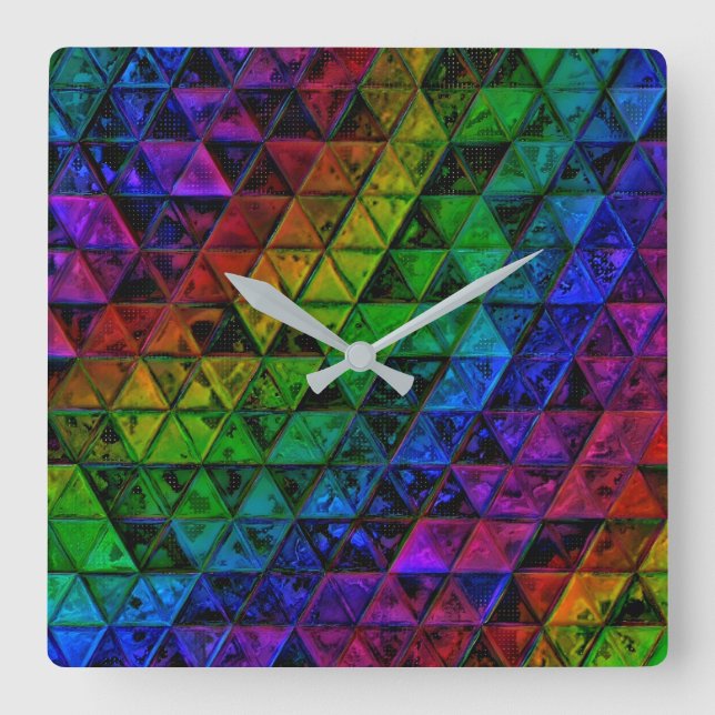 Pride Glass Quadratische Wanduhr (Vorderseite)