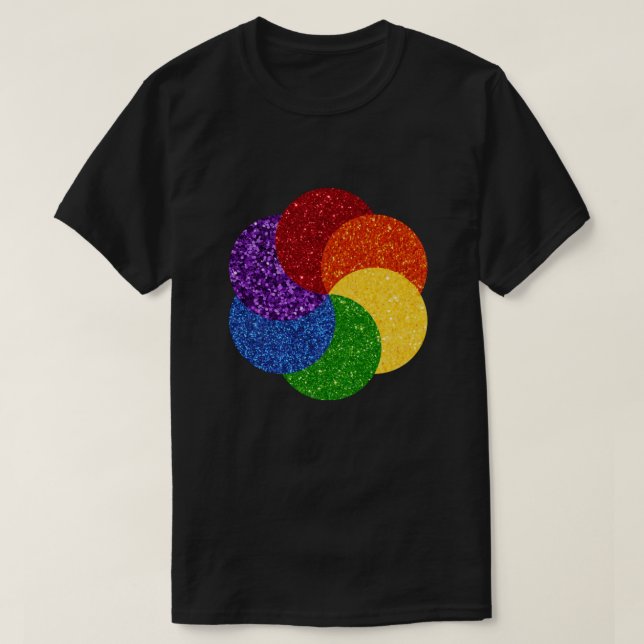 Pride Glitzer Rainbow Swirl T-Shirt (Design vorne)