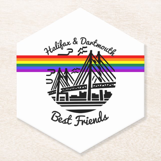 Pride Halifax Dartmouth Freund Regenbogen Nova Sco Untersetzer (Vorderseite)