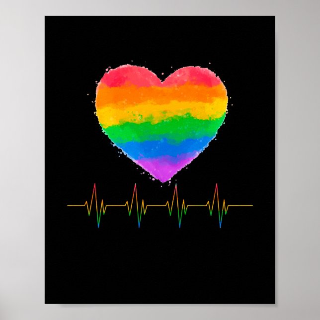 Pride Heart Beat Pulse LGBTQ Gemeinschaftspreis Poster (Vorne)