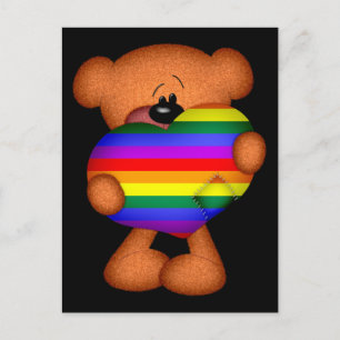 Pride Heart Teddy Bar Postkarte