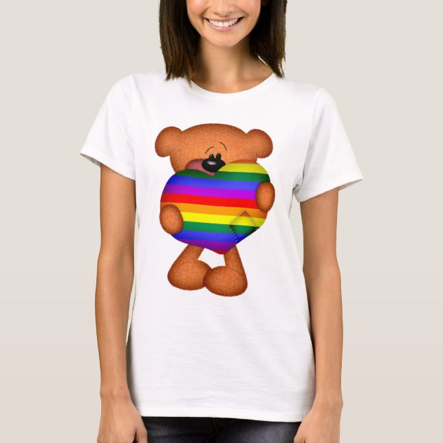 Pride Heart Teddy Bar T-Shirt (Vorderseite)