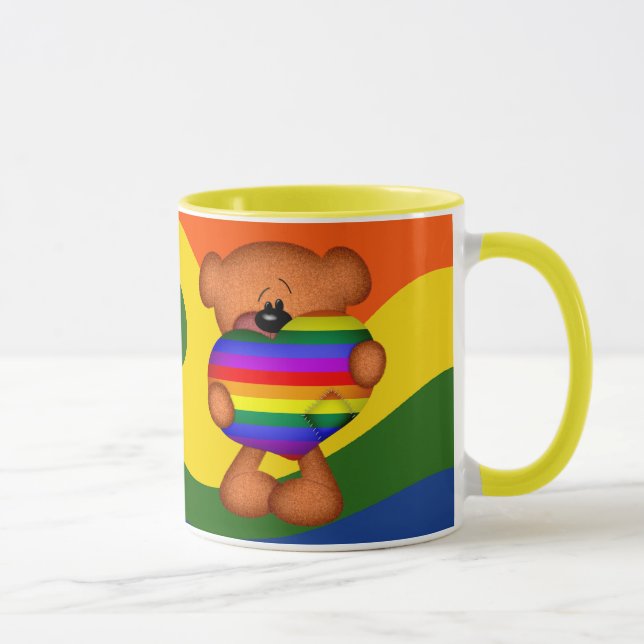 Pride Heart Teddy Bar Tasse (Rechts)