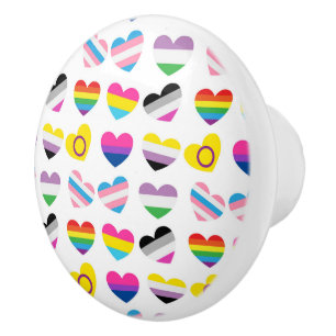 Pride Hearts Knob Keramikknauf