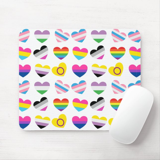 Pride Hearts Mousepad (Mit Mouse)