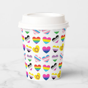 Pride Hearts Paper Cups Pappbecher