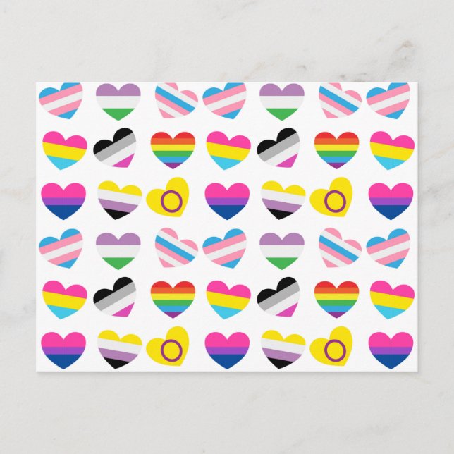 Pride Hearts Postkarte (Vorderseite)
