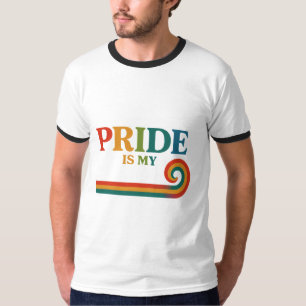 PRIDE in Motion Retro-Regenbogen-T-Shirt  T-Shirt