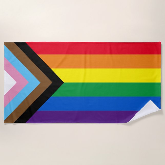 Pride Inklusive Regenbogenflagge Lgbtq Gay Strandtuch (Vorderseite)