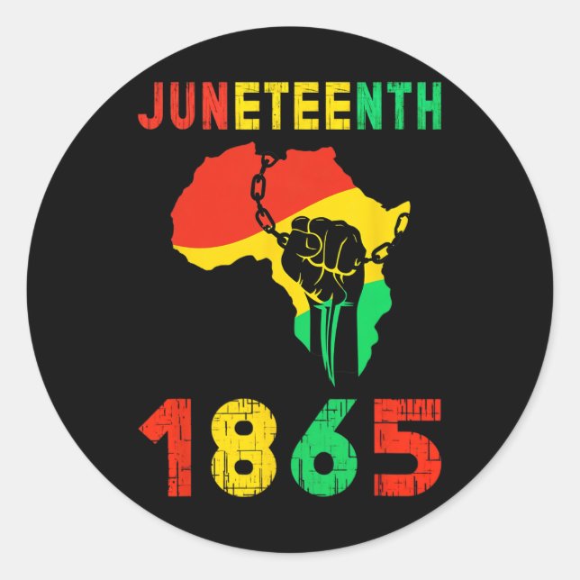 Pride Juneteenth 19. Juni Kleidungsfrau Runder Aufkleber (Vorderseite)