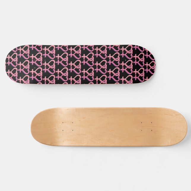 Pride Lesbian Symbol Herz Skateboard (Horizontal)