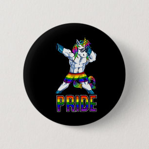 Pride Lgbt Bodybuilding Einhorn Muskel Lesbian Gay Button