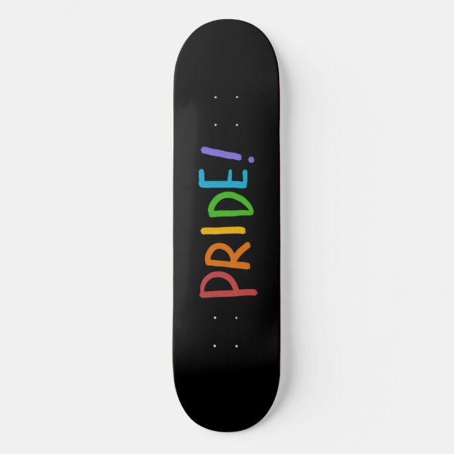 PRIDE LGBT Colors Typografie Skateboard (Vorderseite)