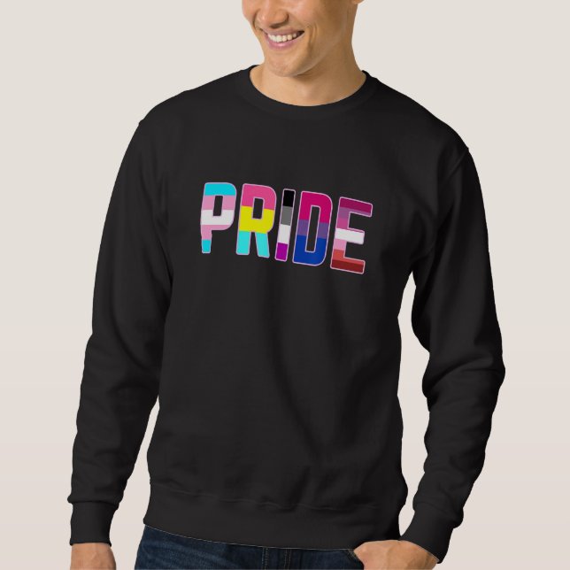 Pride LGBT Flags für Pan Trans Bi Lesbisch Asexual Sweatshirt (Vorderseite)