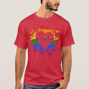 Pride LGBT Rainbow Heartbeat EKG Monat LGBT T-Shirt