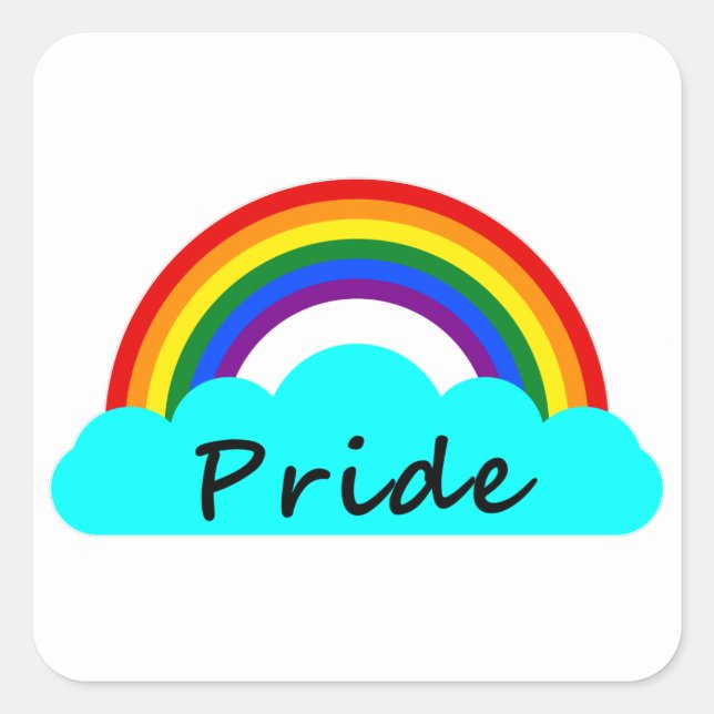 Pride - LGBT Rainbow Quadratischer Aufkleber (Vorderseite)