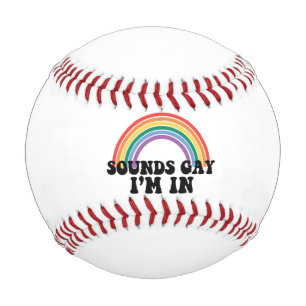 Pride LGBT Sounds Gay I bin in Gay Rainbow Baseball